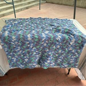 Thrifted Crocheted Ocean Baby Blanket